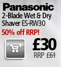 Panasonic 2-Blade Wet & Dry Shaver ES-RW30 now only £30