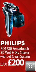 Philips SensoTouch 3D RQ1280/22 Wet & Dry Shaver with Jet Clean System now £200