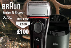 Braun Series 5 Shaver 5070cc with Clean&Renew System now £100