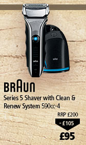 Braun Series 5 Shaver 590cc-4 with Clean&Renew System, now £95