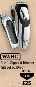 Wahl 3-in-1 Clipper & Trimmer Gift Set 9639-801, £25