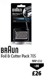 Braun 70S Foil and Cutter Pack, £26
