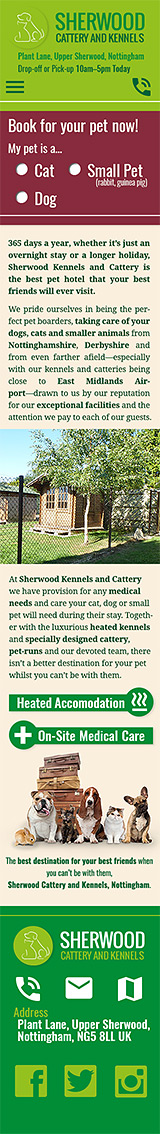 Sherwood Kennels mobile design