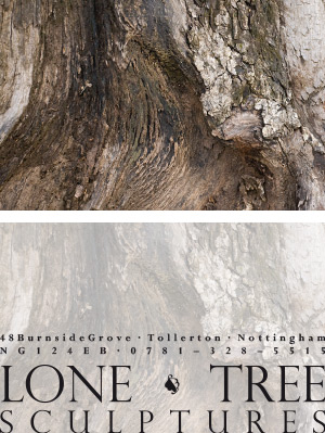Lone Tree Sculptures business card