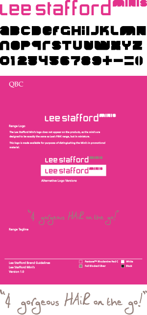 Lee Stafford Mini’s brand identity and design sheets