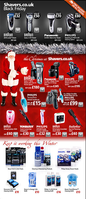 Shavers UK Christmas email design